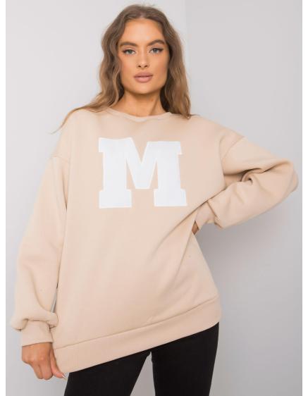 Női pamut pulóver ARMELLE világos bézs