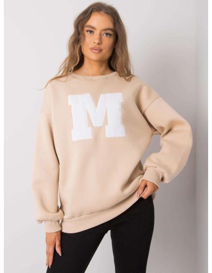 Női pamut pulóver ARMELLE világos bézs