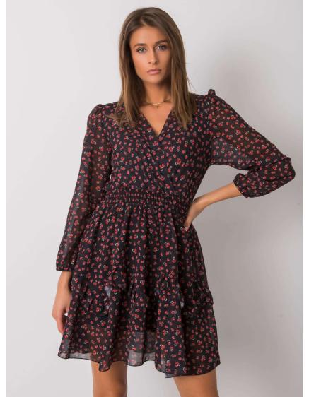 Dámské šaty s volánky Lianne OCH BELLA černo-červené 