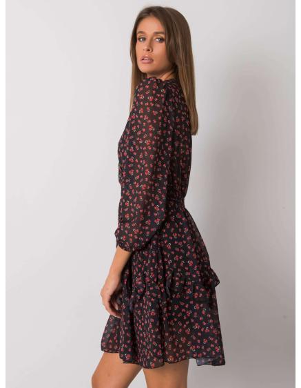 Dámské šaty s volánky Lianne OCH BELLA černo-červené 