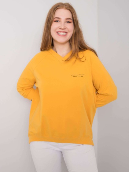 Dámská mikina plus size bavlněná NAENIA žlutá 