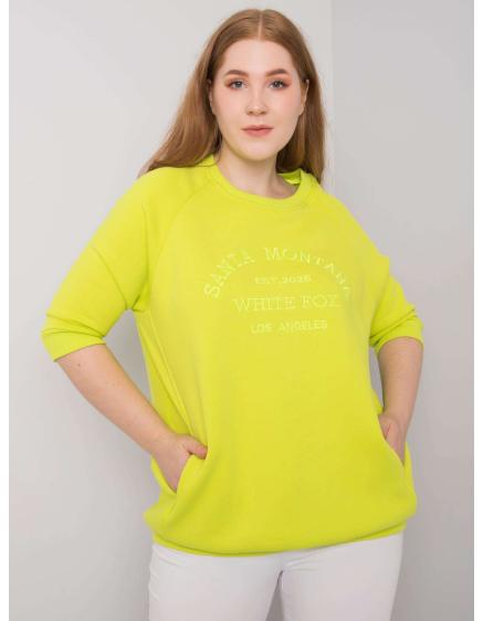 Női kapucnis pulóver VINCENTE lime zöld plus size