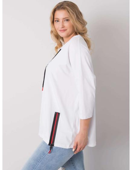 Női plus size blúz strasszkövekkel PHILOMENA fehér