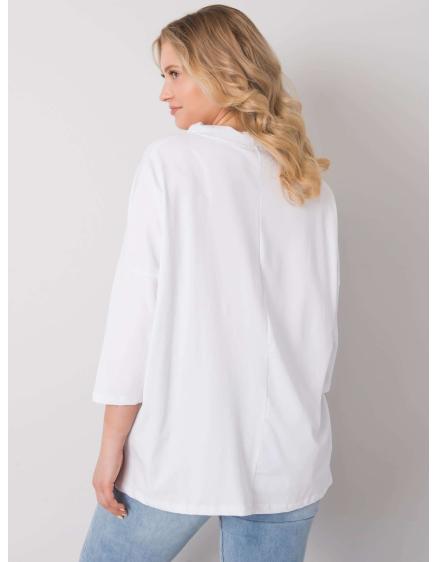 Női plus size blúz strasszkövekkel PHILOMENA fehér