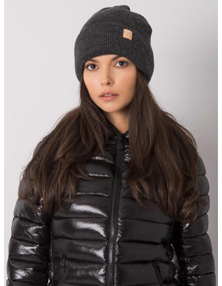 Dámska čiapka s bambulou tmavosivá