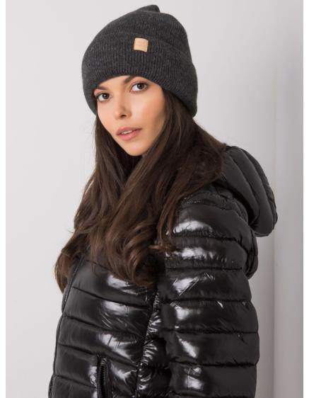 Dámska čiapka s bambulou tmavosivá