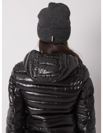 Dámska čiapka s bambulou tmavosivá