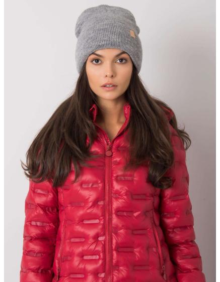 Dámska čiapka s bambulou sivá