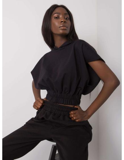 Női rövid ujjú pulóver JENEEN fekete