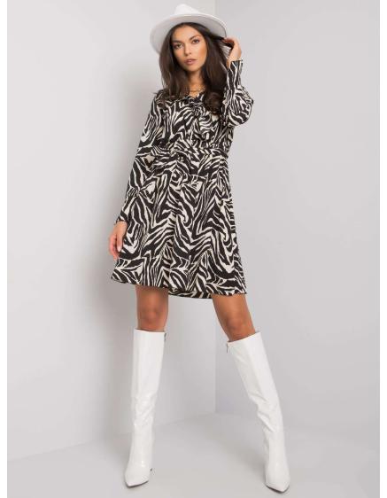 Női öves ruha BRINLEY bézs-fekete