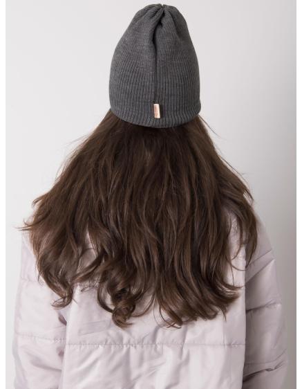 Női téli pomponos sapka sötétszürke