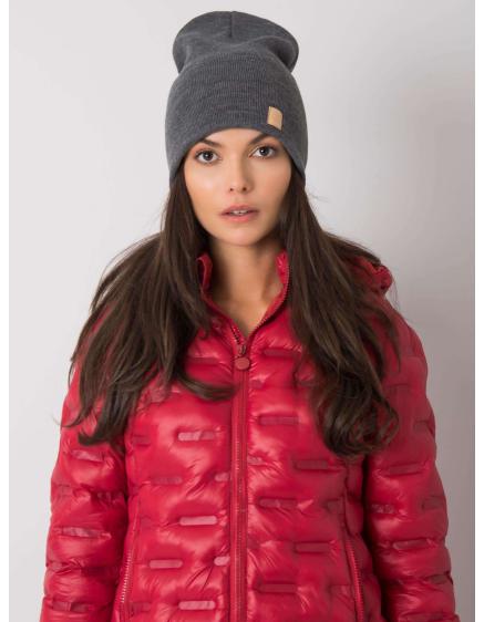 Női pomponos sapka sötétszürke