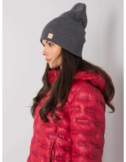 Női pomponos sapka sötétszürke