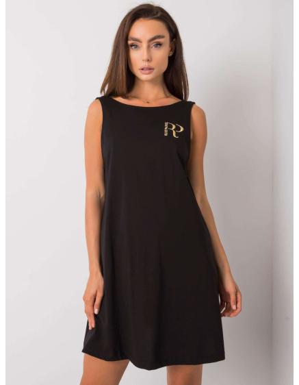 Női pamut ruha Ramya RUE PARIS fekete