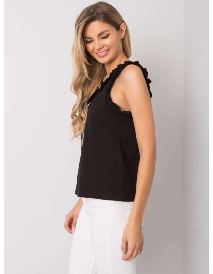 Dámsky top s volánikmi Sarai RUE PARIS čierny