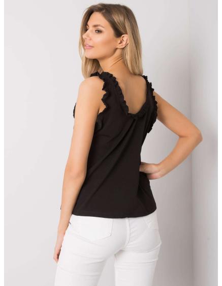 Dámsky top s volánikmi Sarai RUE PARIS čierny