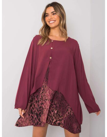 Női laza szabású ruha GRACILYN burgundi