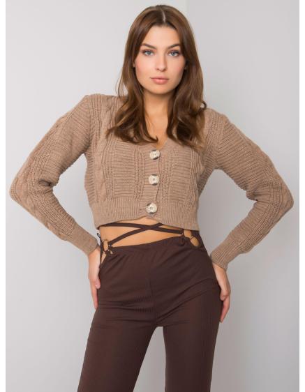 Női kardigán Aristide RUE PARIS sötét bézs színben