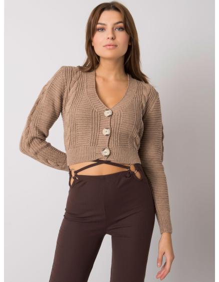 Női kardigán Aristide RUE PARIS sötét bézs színben