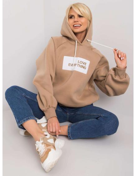 Női szigetelt kapucnis pulóver DINA sötét bézs színű