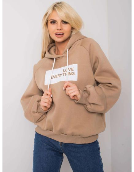 Női szigetelt kapucnis pulóver DINA sötét bézs színű