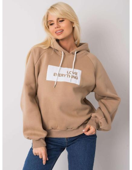 Női szigetelt kapucnis pulóver DINA sötét bézs színű