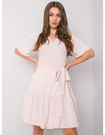 LACHELLE világos rózsaszín női fodros ruha