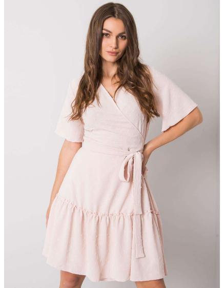 LACHELLE világos rózsaszín női fodros ruha