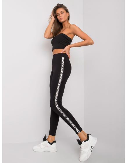 Női csíkos leggings Eloah RUE PARIS fekete-ezüst