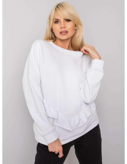 Női pulóver fodros Frose RUE PARIS fehér