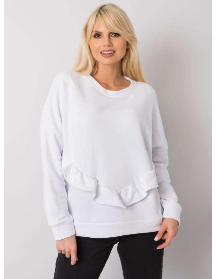 Női pulóver fodros Frose RUE PARIS fehér