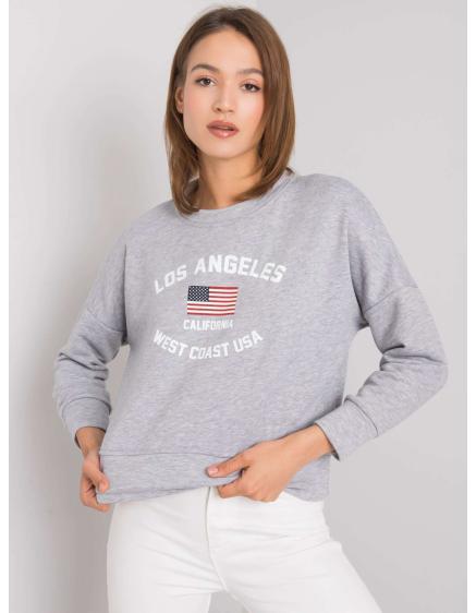 Dámska mikina s potlačou melange Loretta RUE PARIS sivá