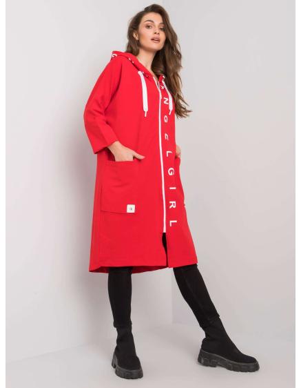 Női hosszú pulóver AKINYI piros