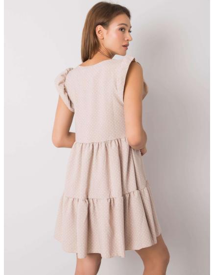 Női csíkos ruha RUE PARIS Aubriella Aubriella bézs színű