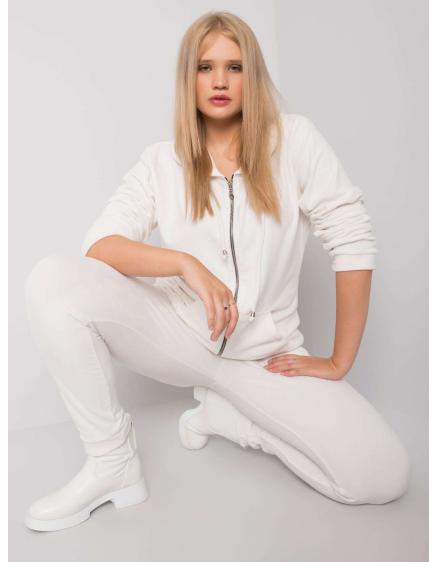 Dámsky plus size velúrový set MICHELL white