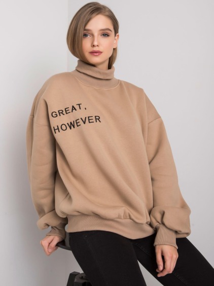 Női oversize pulóver KELLY sötétbézs sötét bézs