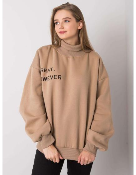 Női oversize pulóver KELLY sötétbézs sötét bézs