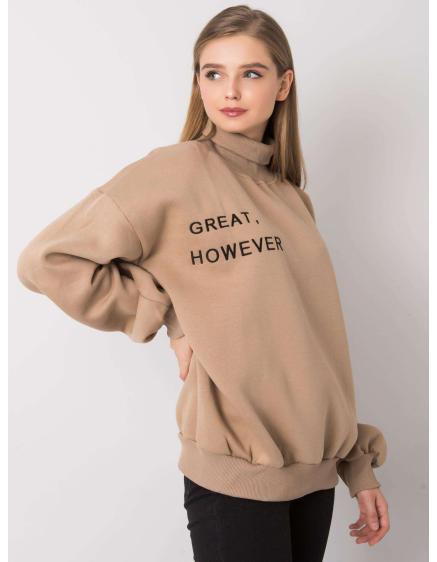 Női oversize pulóver KELLY sötétbézs sötét bézs