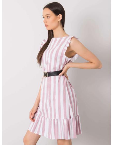 Dámské šaty pruhované MAUDE růžové  