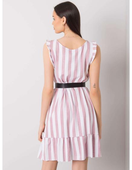 Dámské šaty pruhované MAUDE růžové  