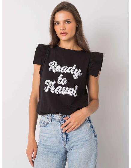 Női blúz BEVERLY nyomtatással fekete