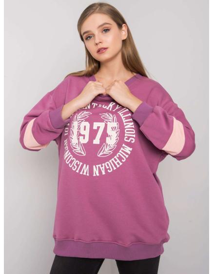 Dámská mikina s potiskem oversize KATE fialová 