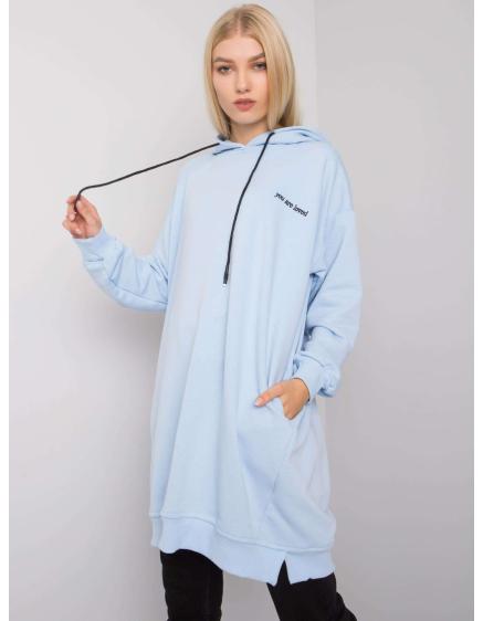 Női kapucnis pulóver zsebekkel INDIRA világoskék