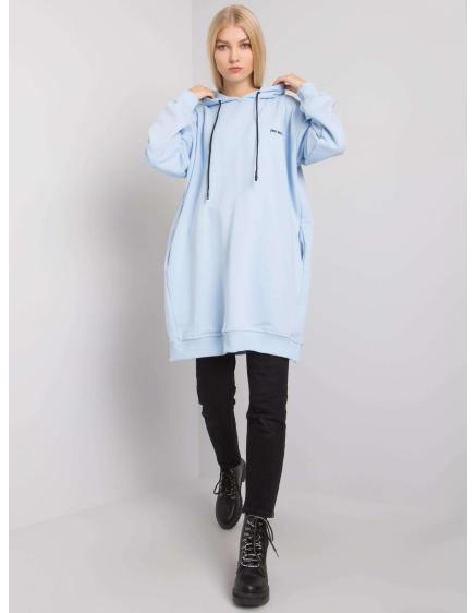 Női kapucnis pulóver zsebekkel INDIRA világoskék