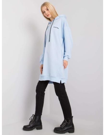 Női kapucnis pulóver zsebekkel INDIRA világoskék