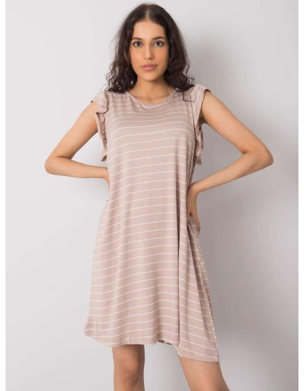 Női csíkos ruha Reva RUE PARIS bézs Reva RUE PARIS bézs