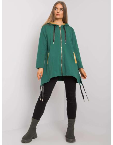 Női kapucnis pulóver NARISSA sötétzöld