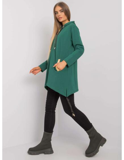 Női kapucnis pulóver NARISSA sötétzöld
