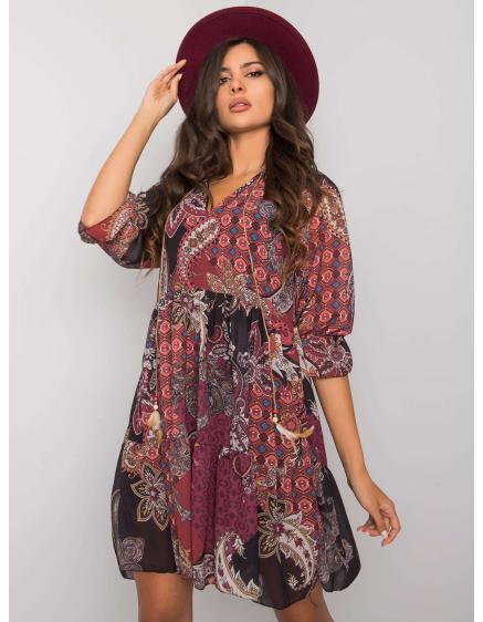 Čierne šaty s etnickými vzormi Corrine RUE PARIS