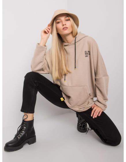 Női kapucnis pulóver LAYLLA bézs színű